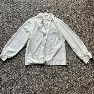 White Pendleton Blouse With Ruffled